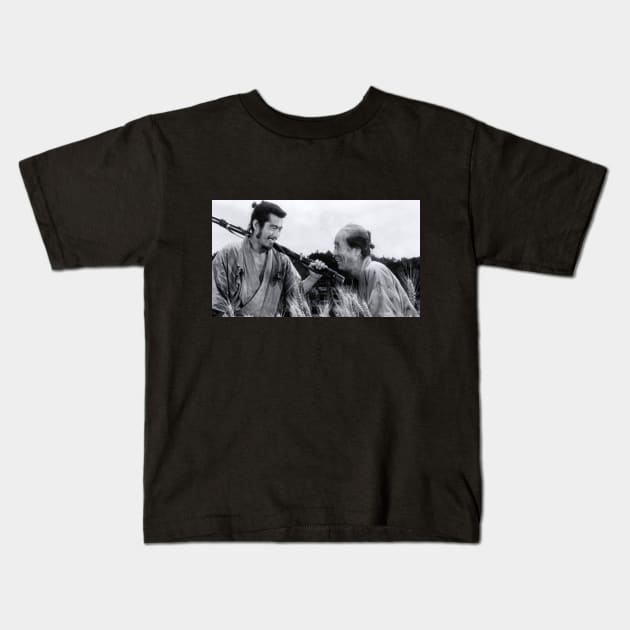 Seven Samurai Akira Kurosawa Toshiro Mifune Kids T-Shirt by MiljanaVuckovic